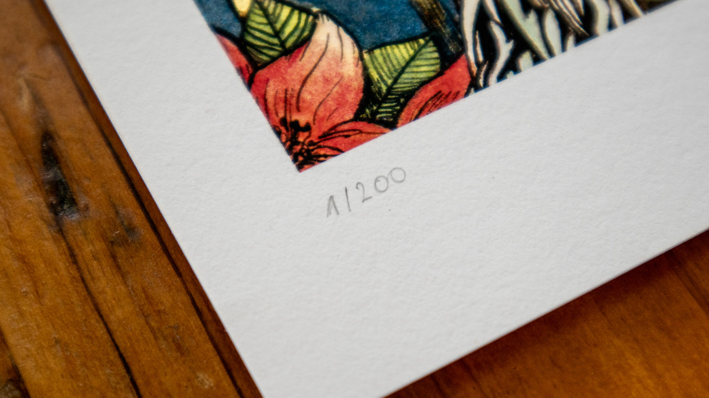 Golden Silence – Limited Edition Print, Hand-Embellished Fine Art Print