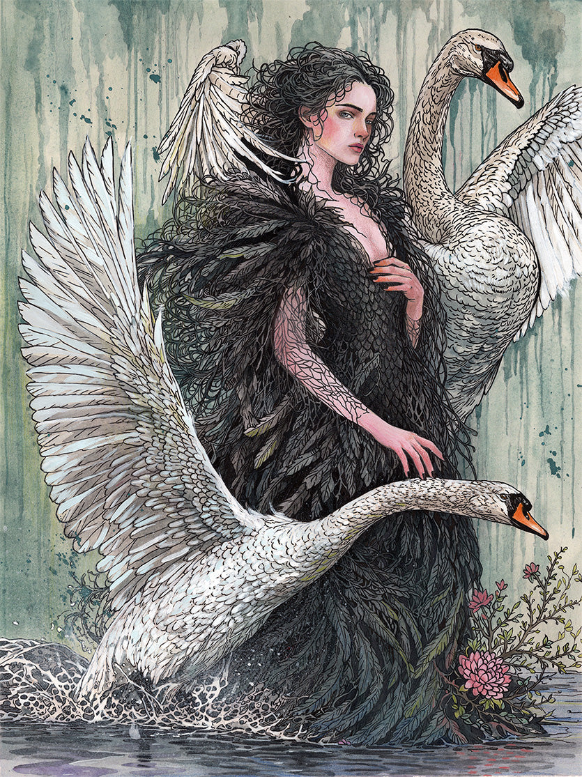 The Black Swan - Original Watercolor Painting - Payment 1 of 3