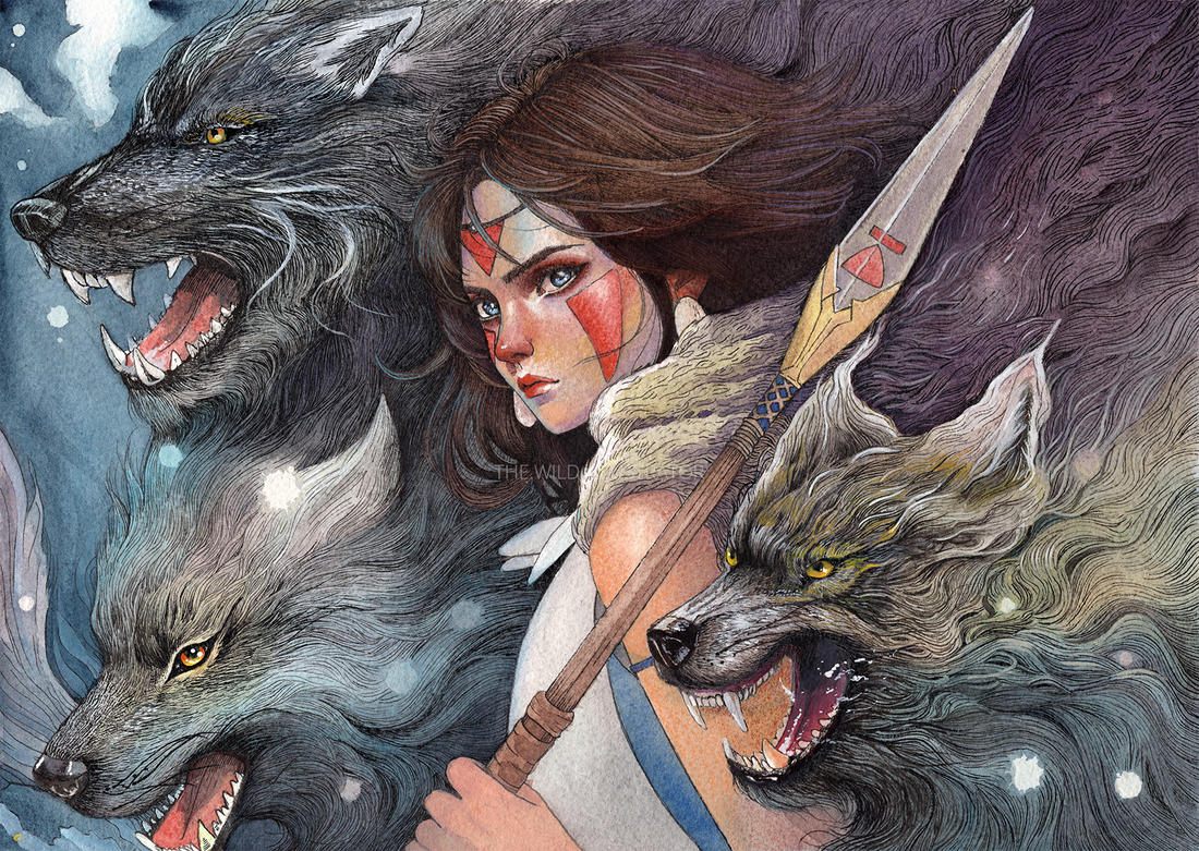 Daughter of the Wolves — Original Watercolor Painting