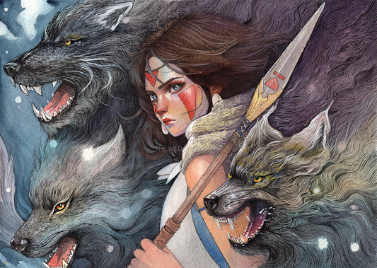 Daughter of the Wolves — Original Watercolor Painting