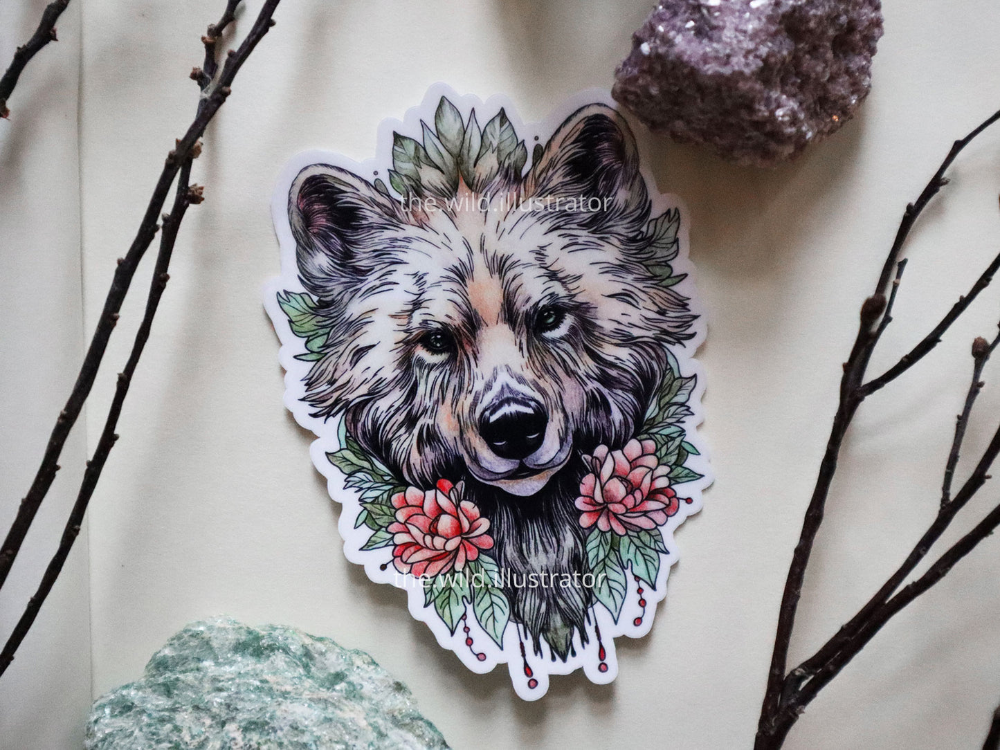 Bear Spirit Animal Sticker – Nature-Inspired Vinyl Art