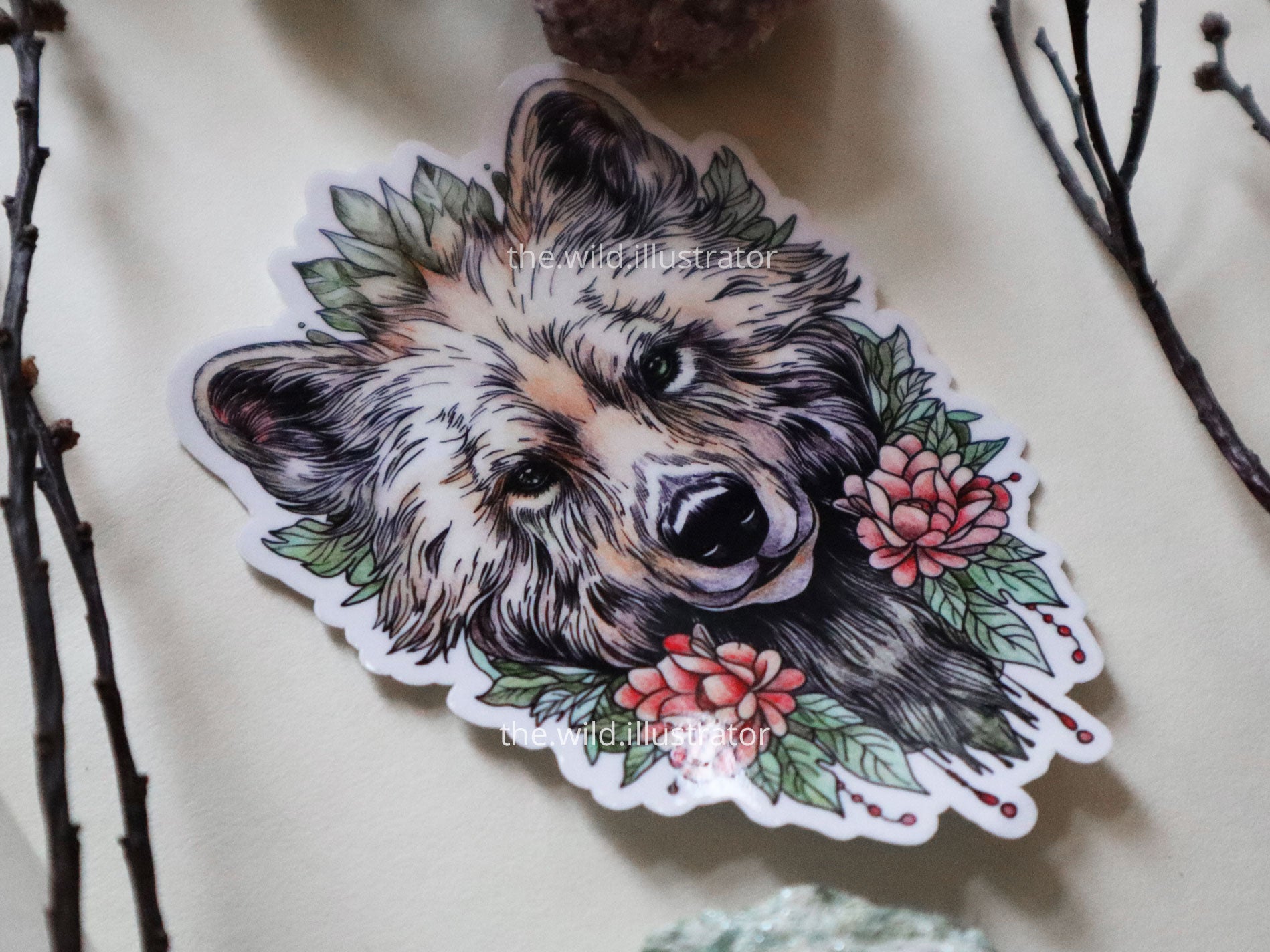 Bear Spirit Animal Sticker – Nature-Inspired Vinyl Art