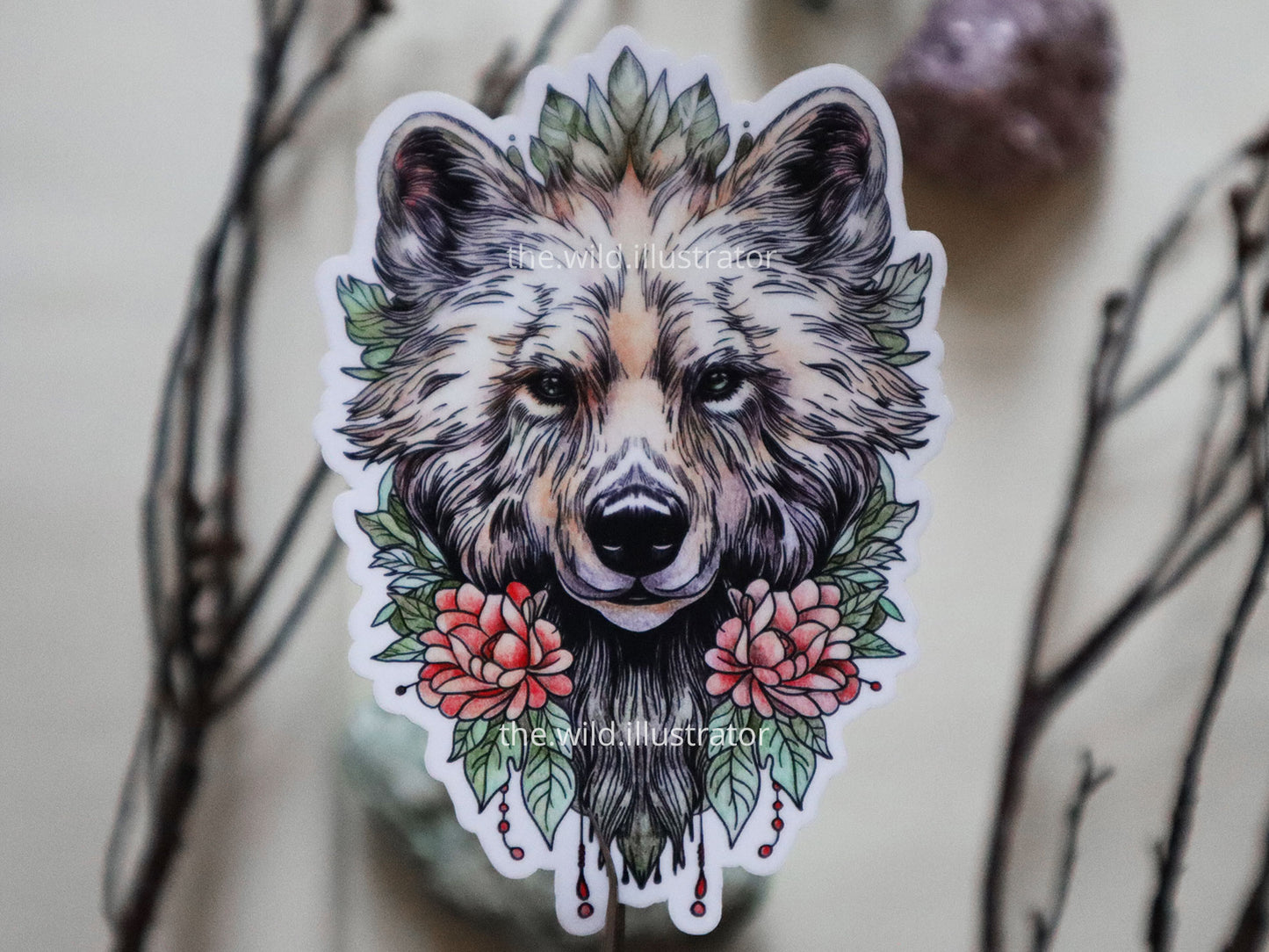 Bear Spirit Animal Sticker – Nature-Inspired Vinyl Art