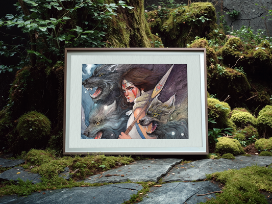 Daughter of the Wolves – Limited Edition Print, Mononoke-Inspired