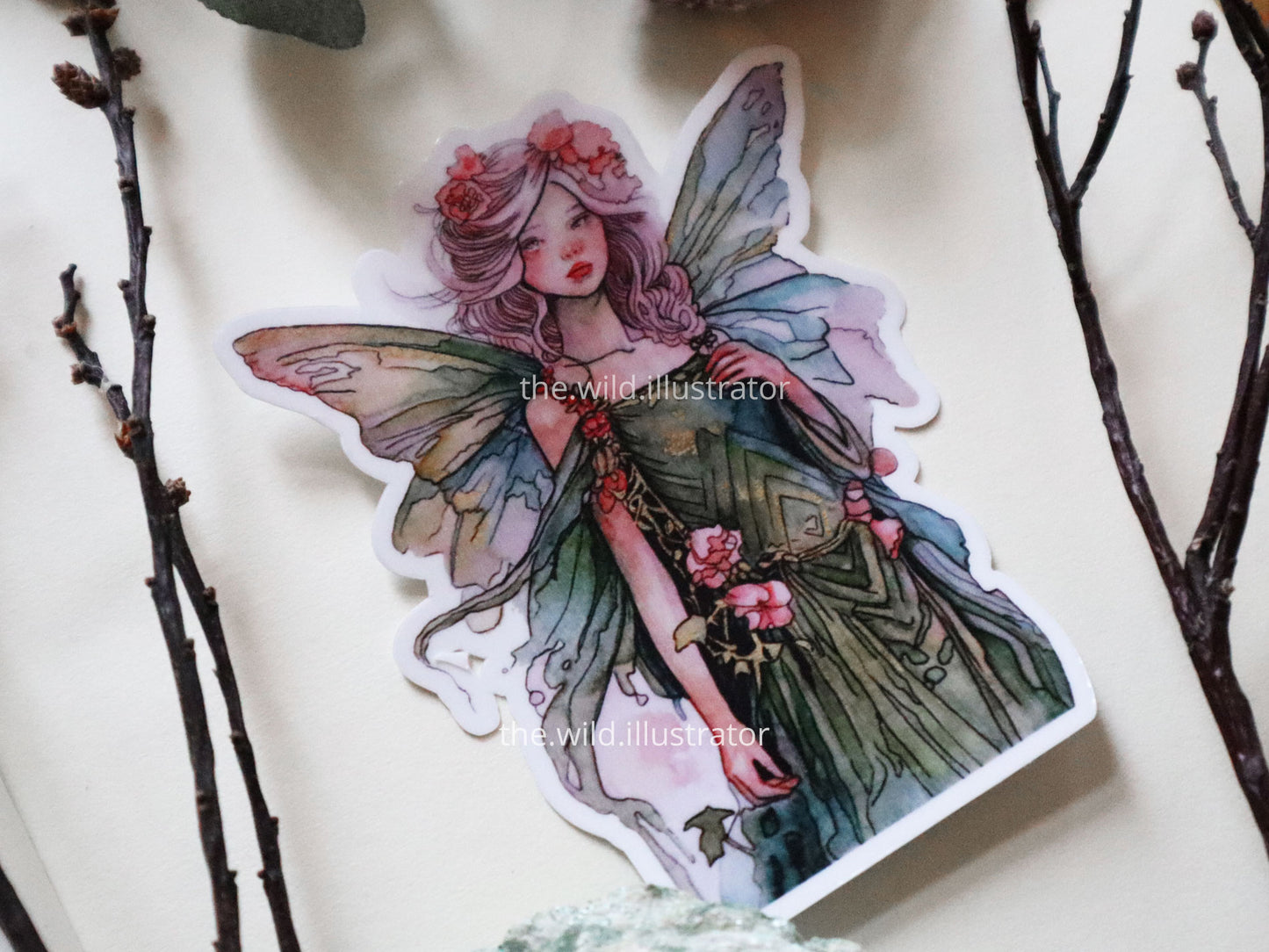 Enchanting Forest Fairy Sticker  | Mystical Vinyl Fairy Art