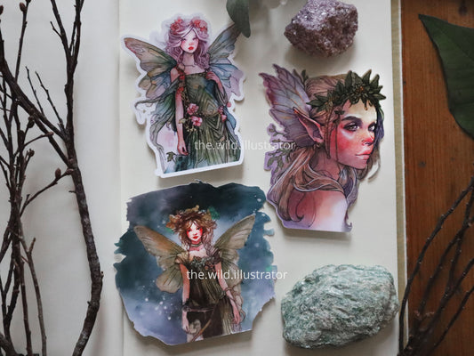 Enchanting Forest Fairy Sticker Bundle | Whimsical Art Stickers