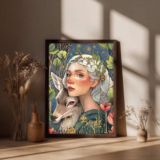 Golden Silence – Limited Edition Print, Hand-Embellished Fine Art Print