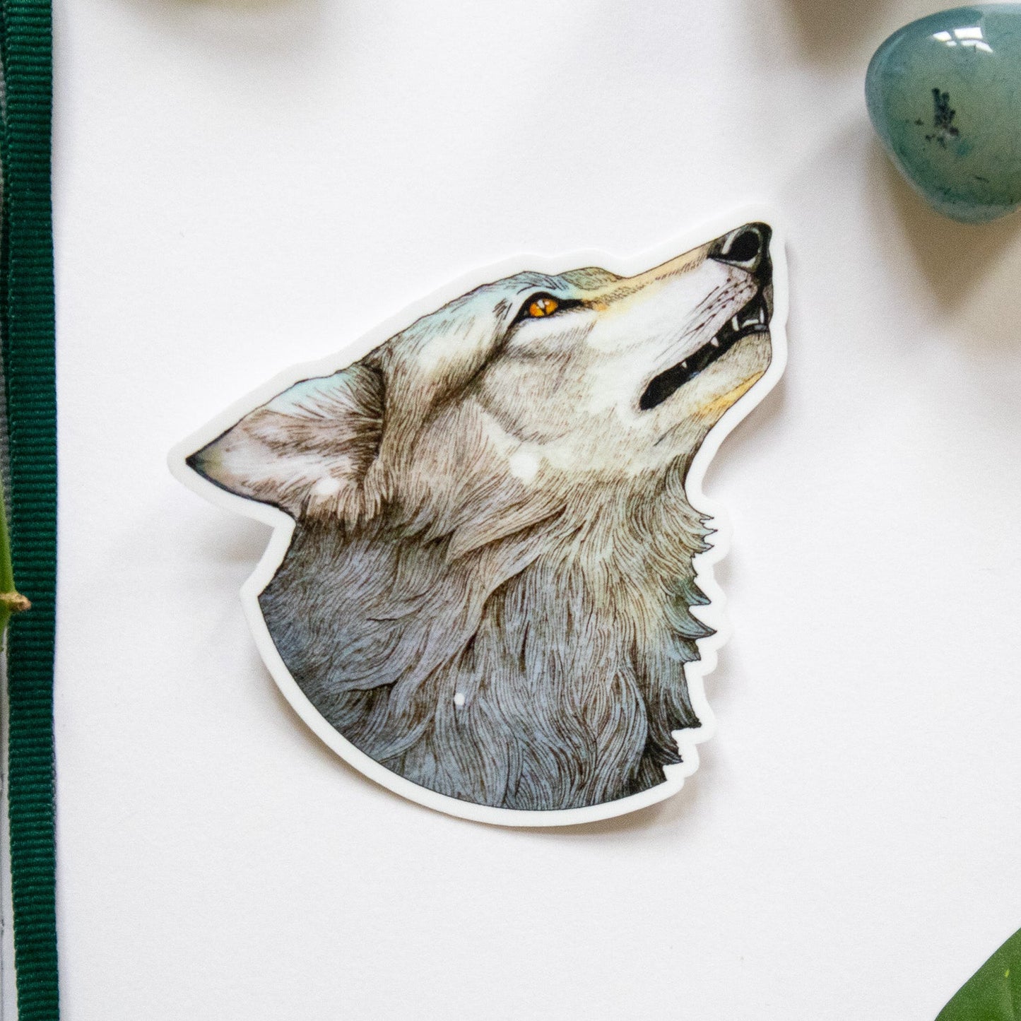Hekate Wolf – Side Profile Grey Wolf Sticker