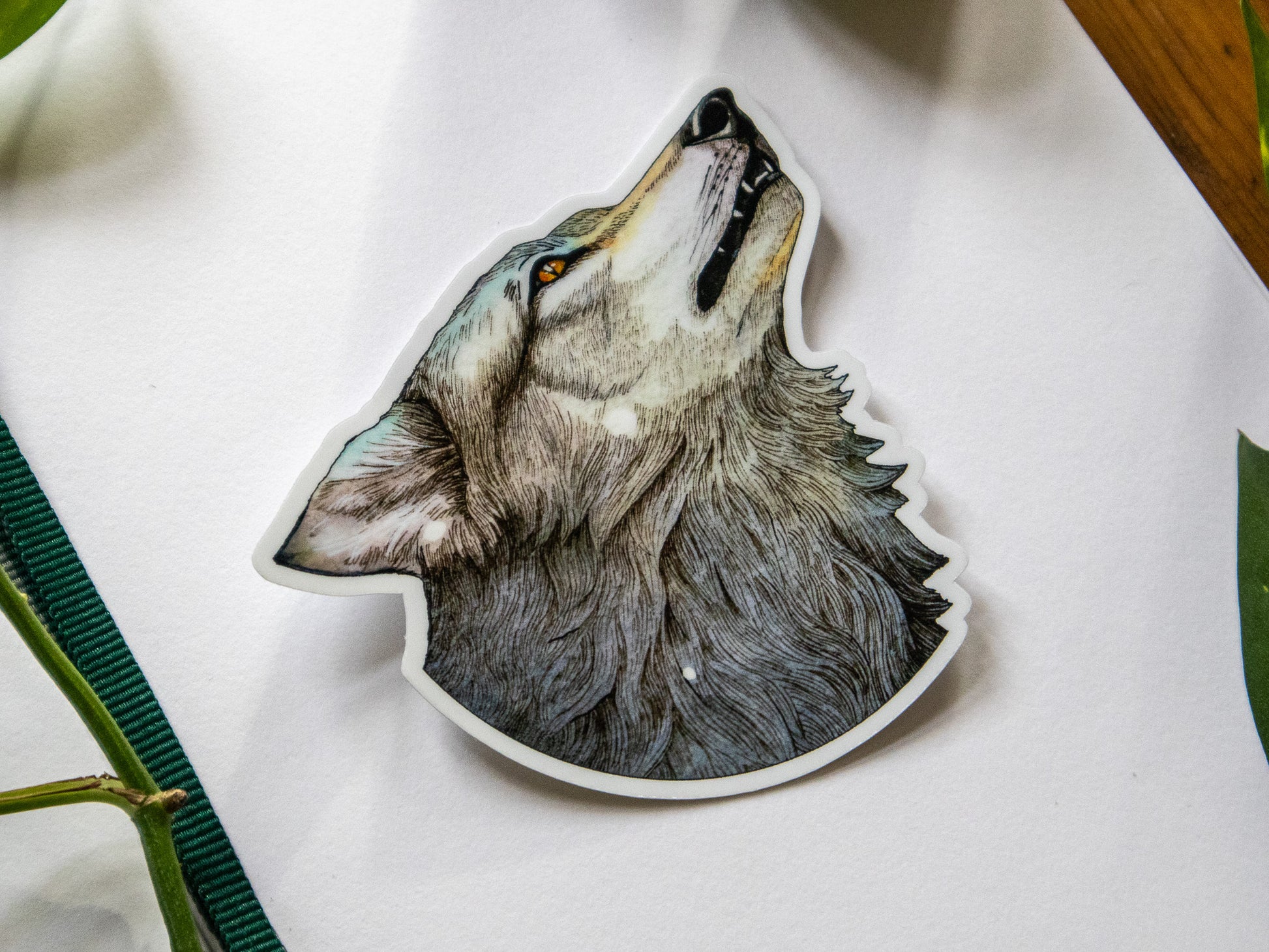 Hekate Wolf – Side Profile Grey Wolf Sticker