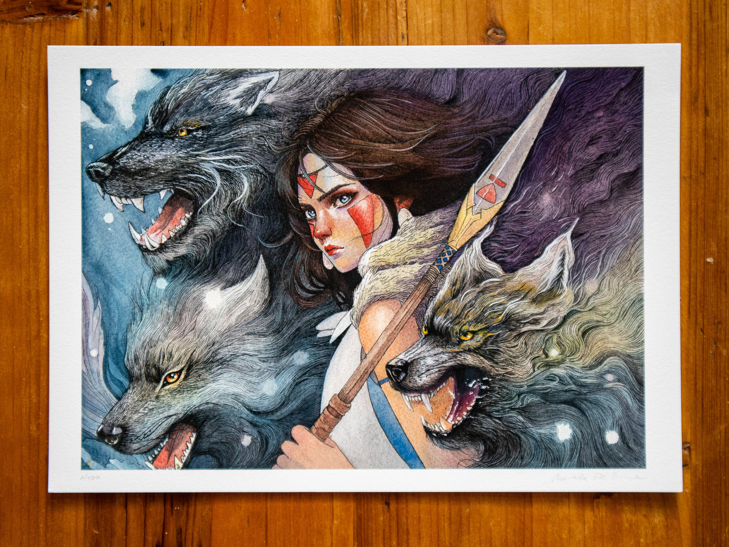Daughter of the Wolves – Limited Edition Print, Mononoke-Inspired