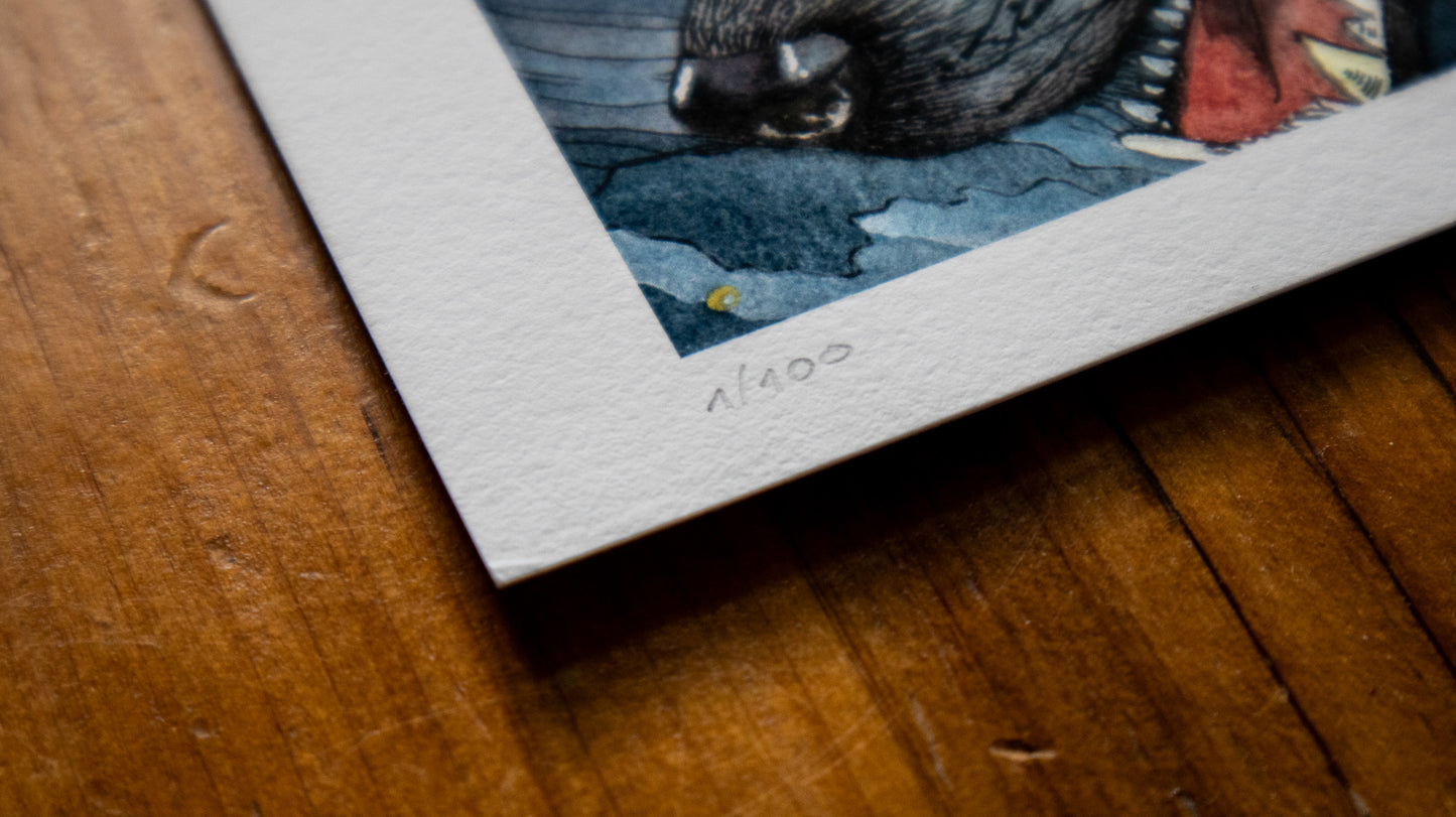 Daughter of the Wolves – Limited Edition Print, Mononoke-Inspired