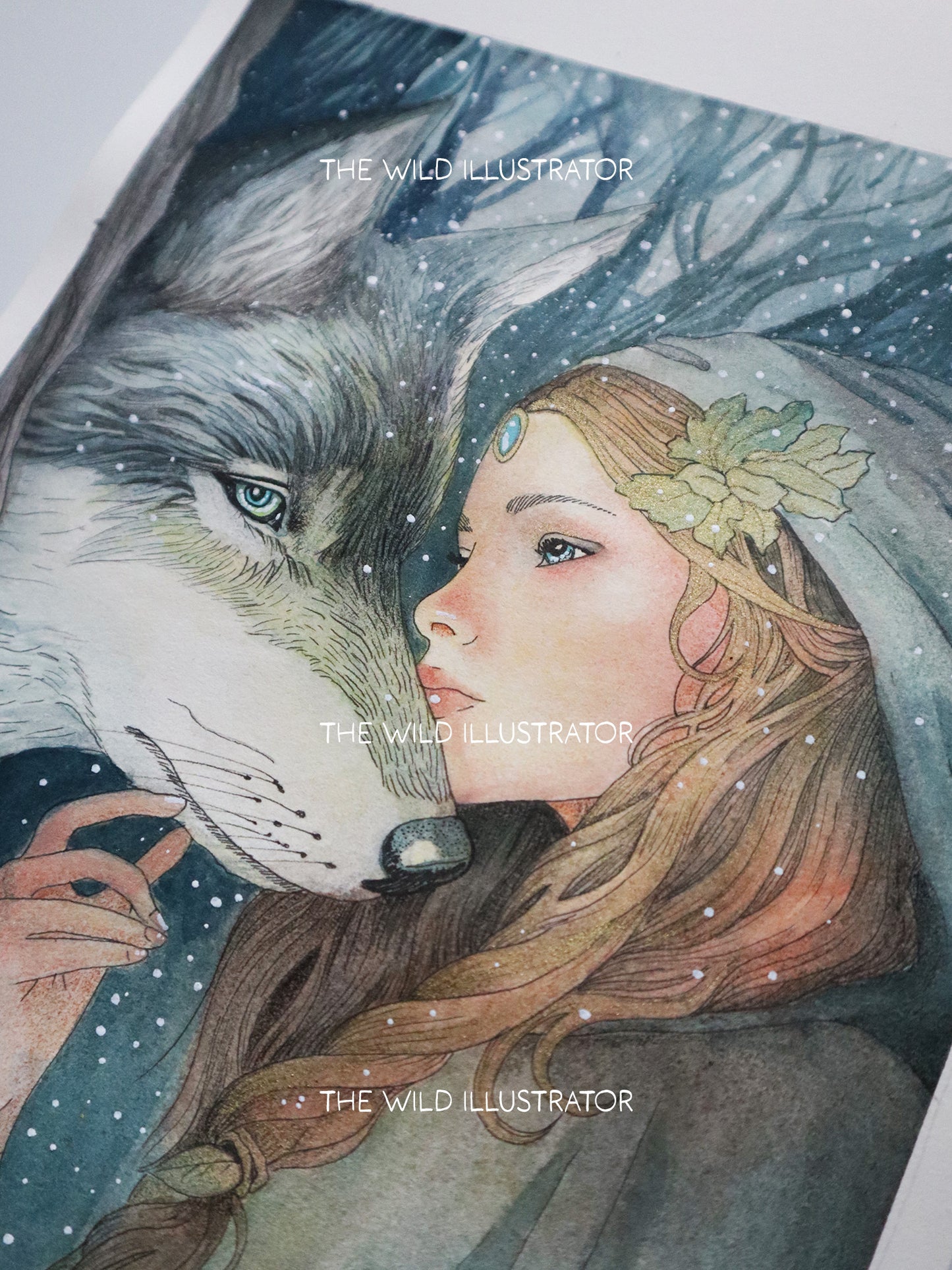 Spirit of the Wild - Original Watercolor Painting of a Mystical Wolf