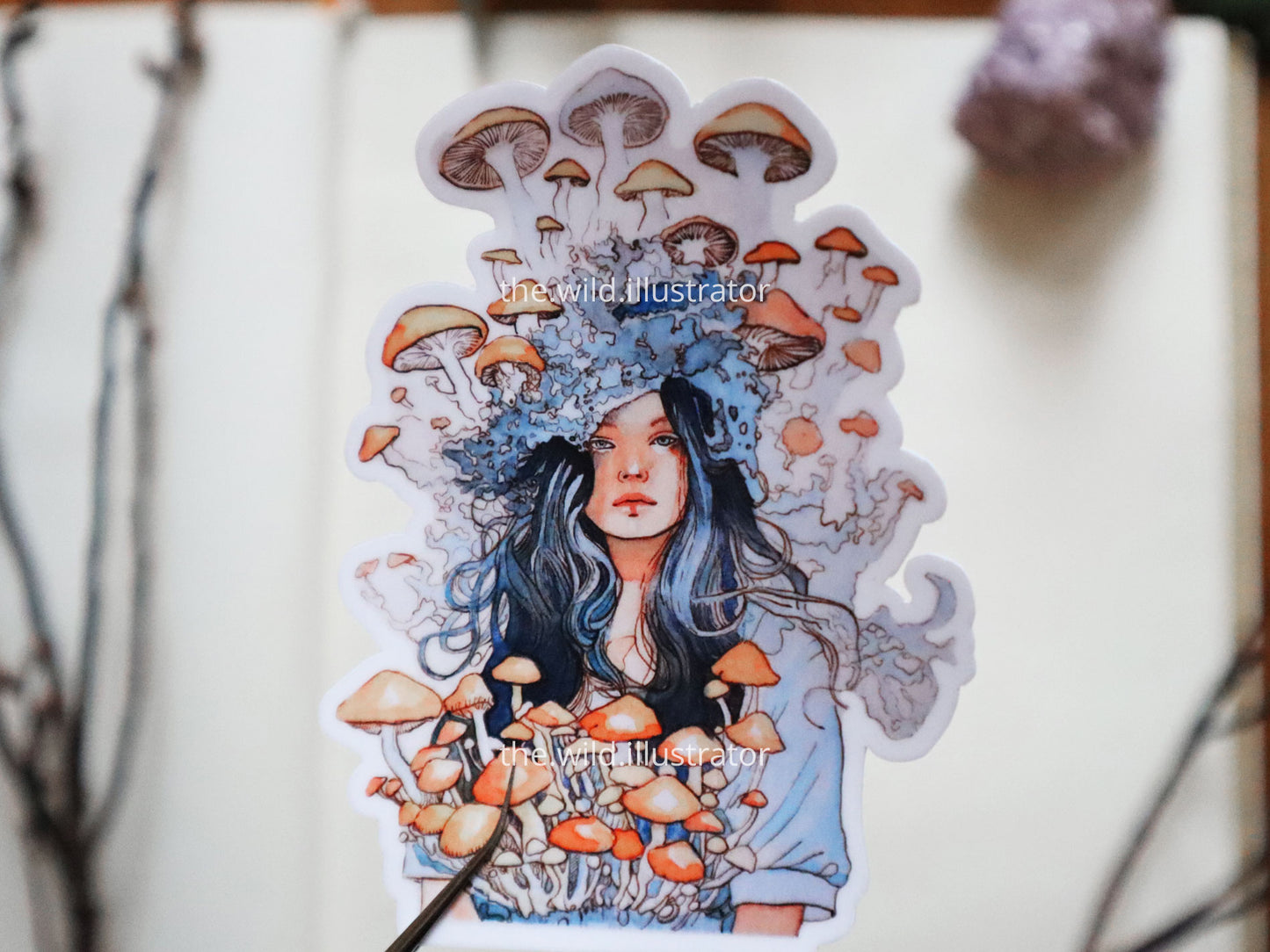 Mushroom Woman Sticker Bundle | Set of 3 Magical Vinyl Stickers