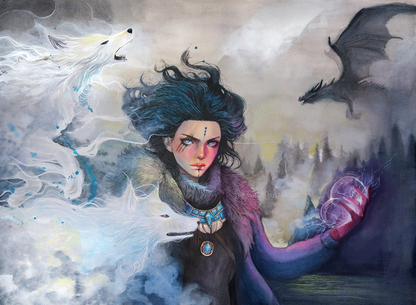 Original Artwork Calling the Wolves of Skyrim