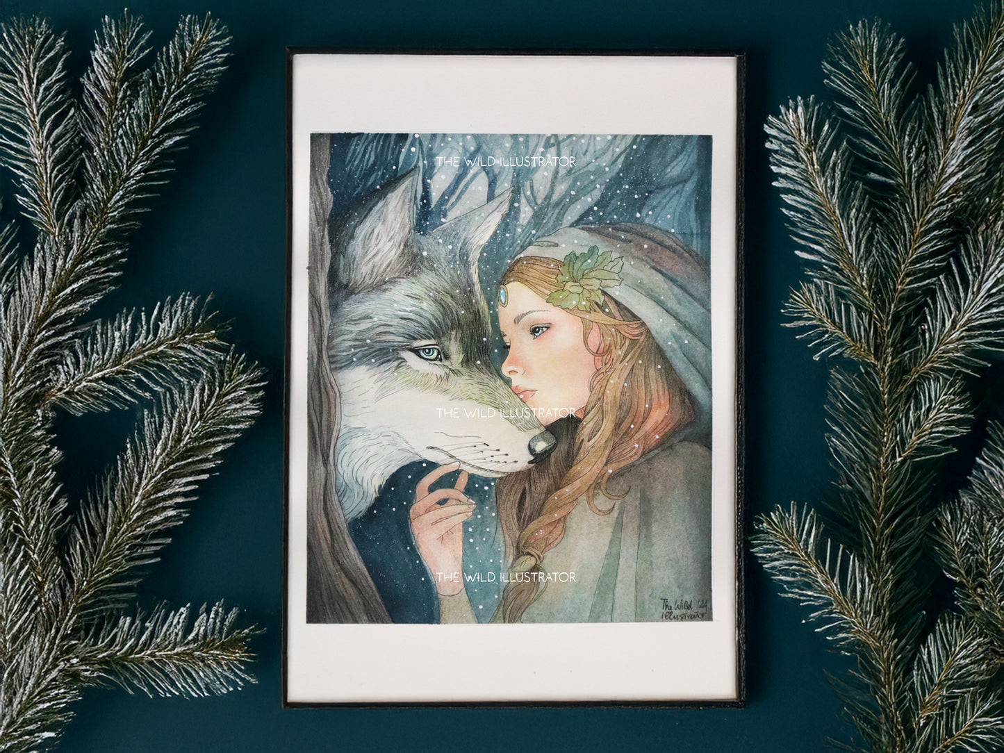 Spirit of the Wild - Original Watercolor Painting of a Mystical Wolf