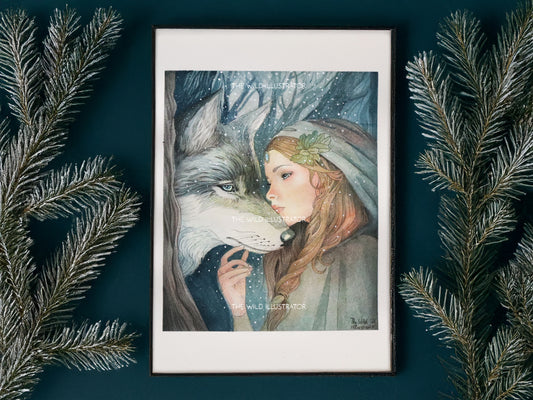 Spirit of the Wild - Original Watercolor Painting of a Mystical Wolf