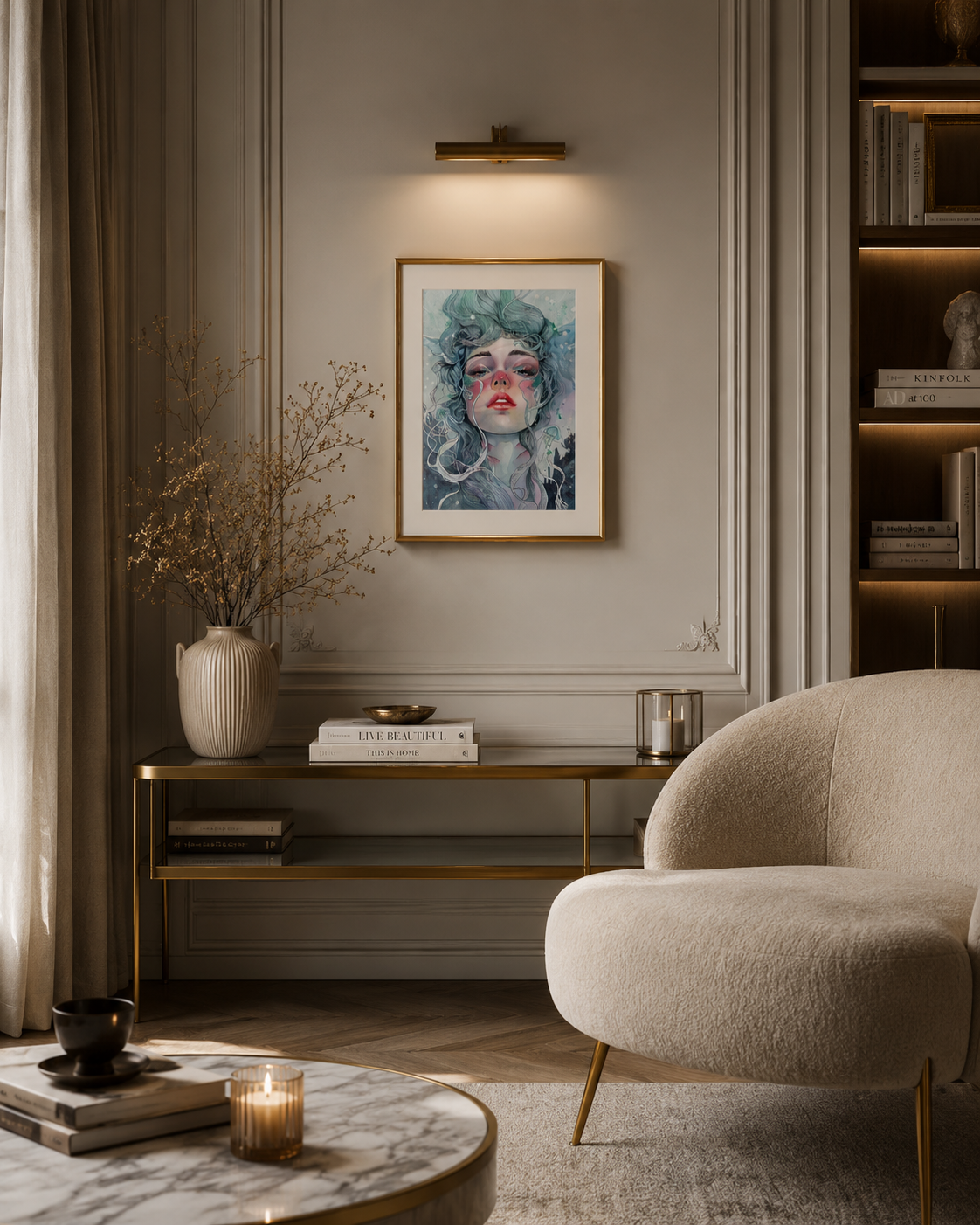 The Abyss Within | Original Ocean-Inspired Watercolor Painting Framed