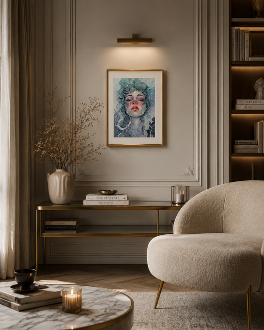 The Abyss Within | Original Ocean-Inspired Watercolor Painting Framed