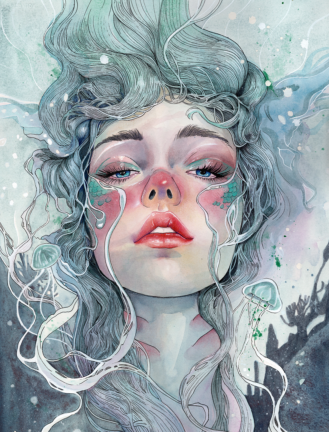 The Abyss Within | Original Ocean-Inspired Watercolor Painting