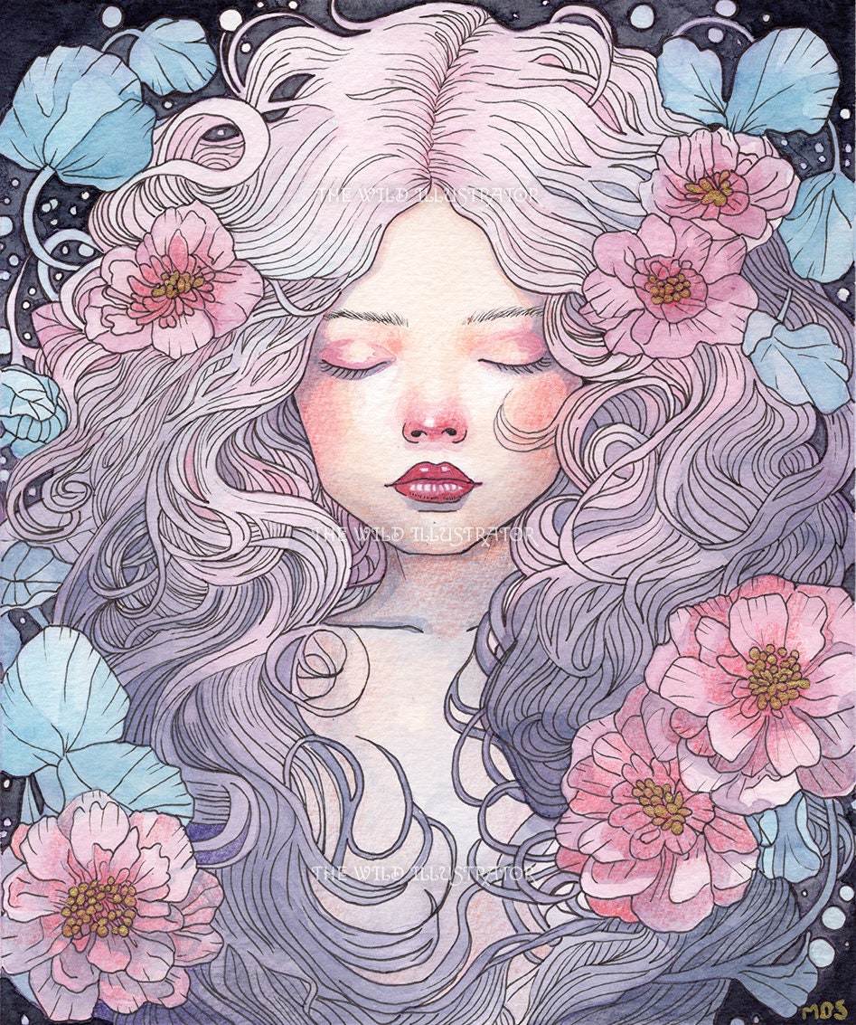 Hand-embellished A4 celestial art prints, Stardust Hearts